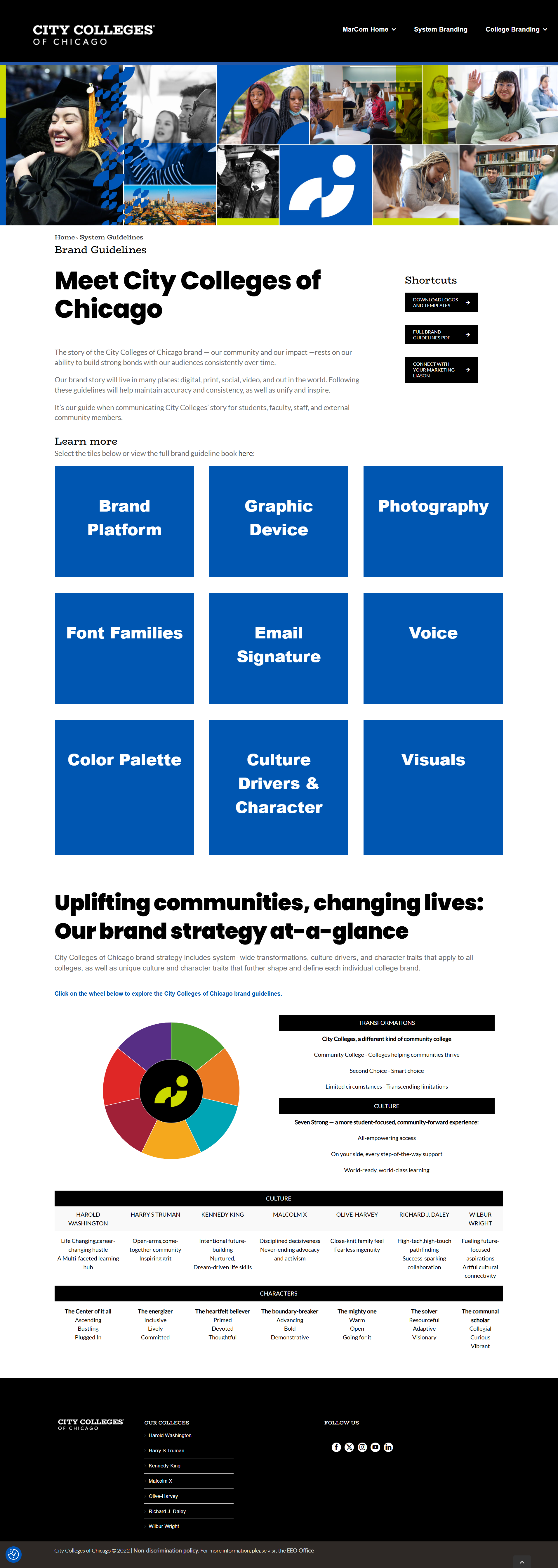 City Colleges of Chicago — brand guidelines page