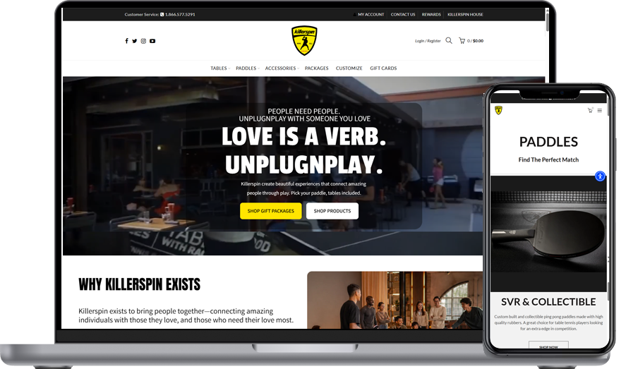 Killerspin E-Commerce Experience
